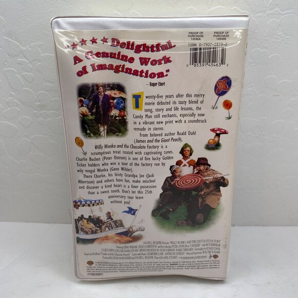 Vintage Willy Wonka & The Chocolate Factory 25th Anniversary VHS Tape Clamshell - Picture 2 of 8